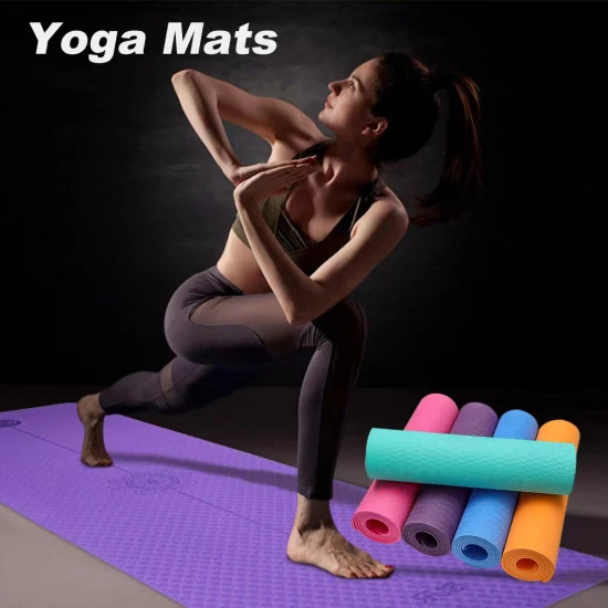 Tapis de yoga TPE de bande de résistance de carton d'ODM d'OEM imprimé personnalisé pliable de nouveau produit de SSD pour la forme physique